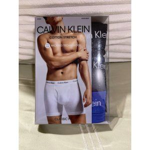 Calvin Klein Cotton Stretch Classic Fit Boxer Briefs Blue & Black - X-Large